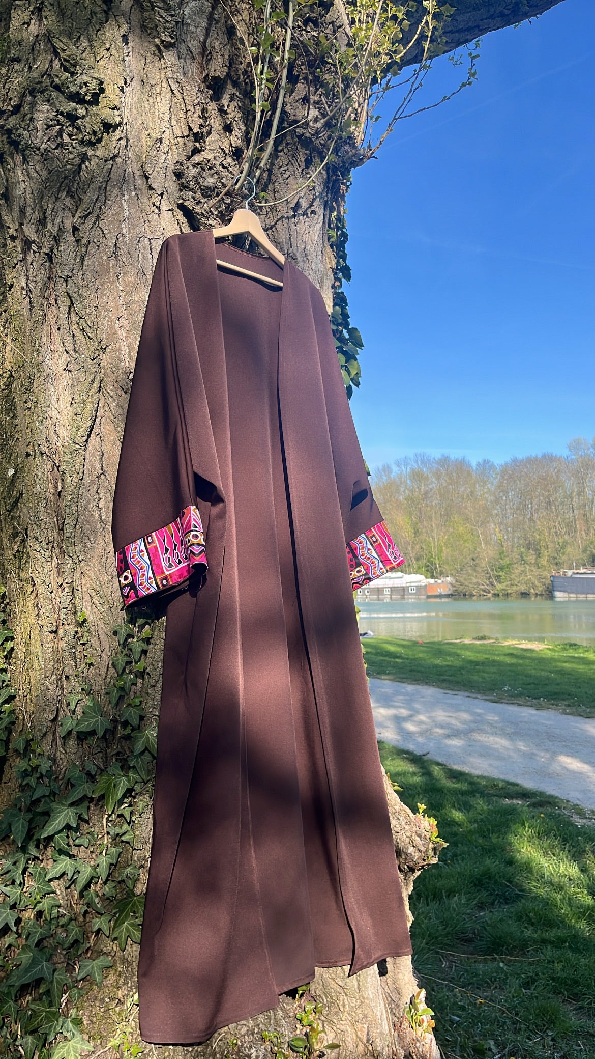 Kimono Naya en wax rose et fuschia - NM Maison 