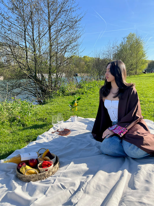 Kimono Naya en wax rose et fuschia - NM Maison 