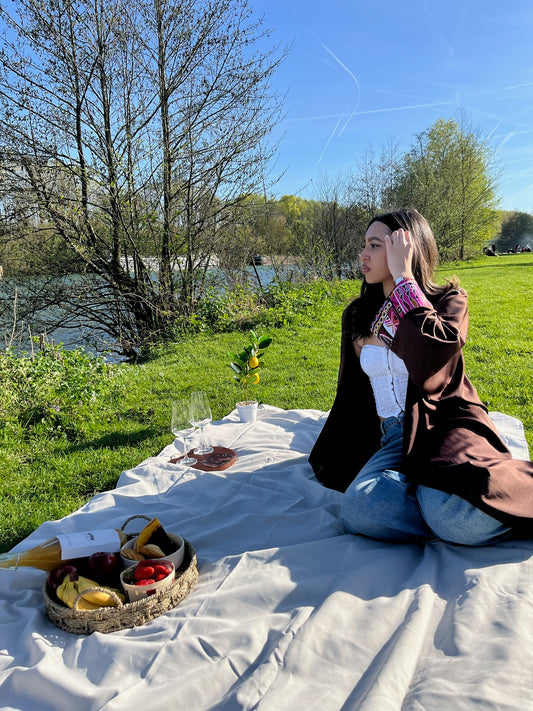 Kimono Naya en wax rose et fuschia - NM Maison 